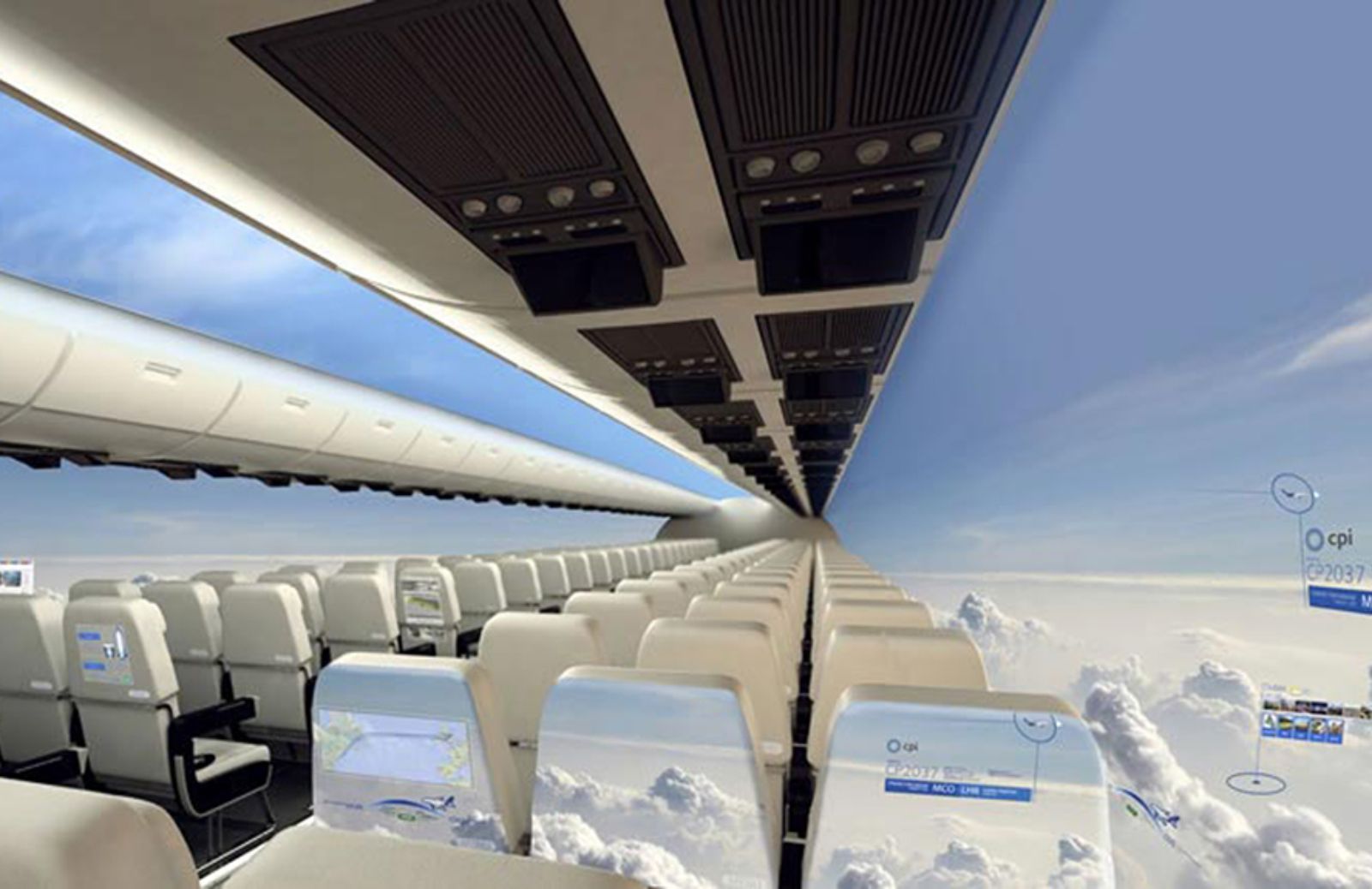 L’aereo del futuro: emissioni ridotte e poltrone con vista 
