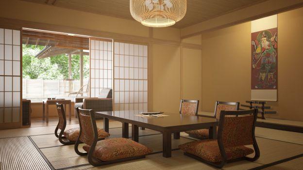 Impiego di materiali naturali..  Traditional japanese house, Japanese  interior design, Japanese living room decor