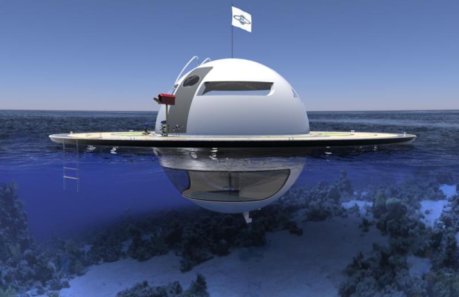 Ufo, la casa galleggiante a forma di disco volante