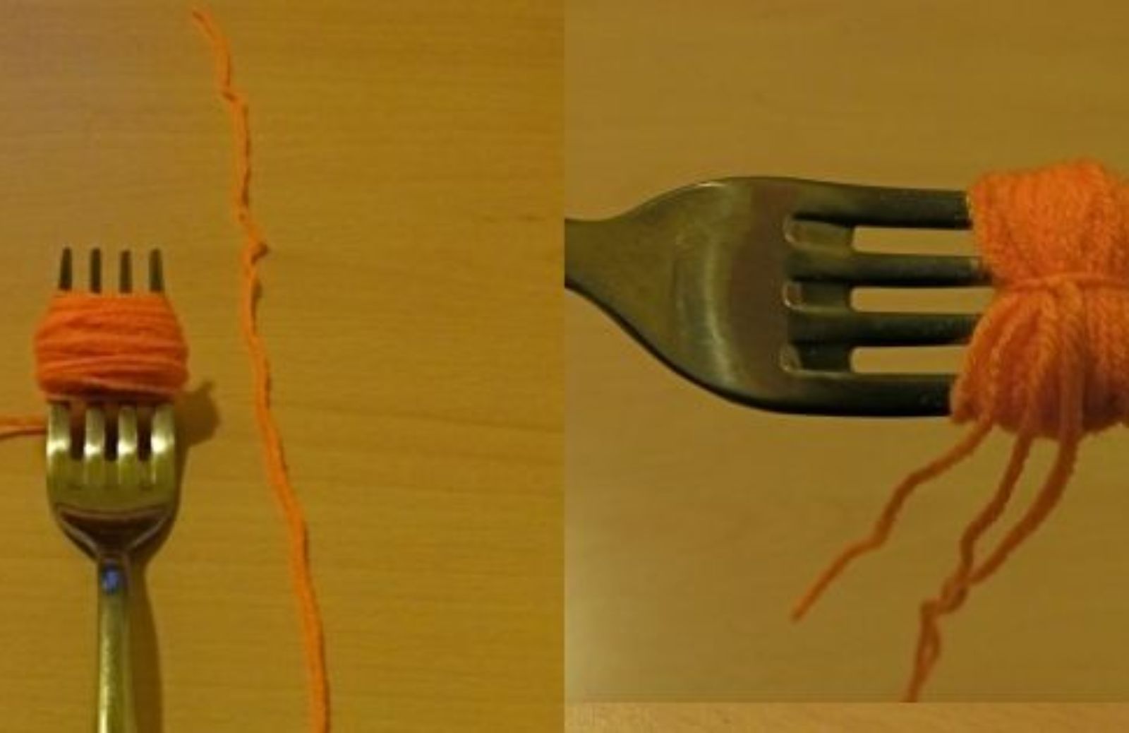 Come fare un pon pon con una forchetta