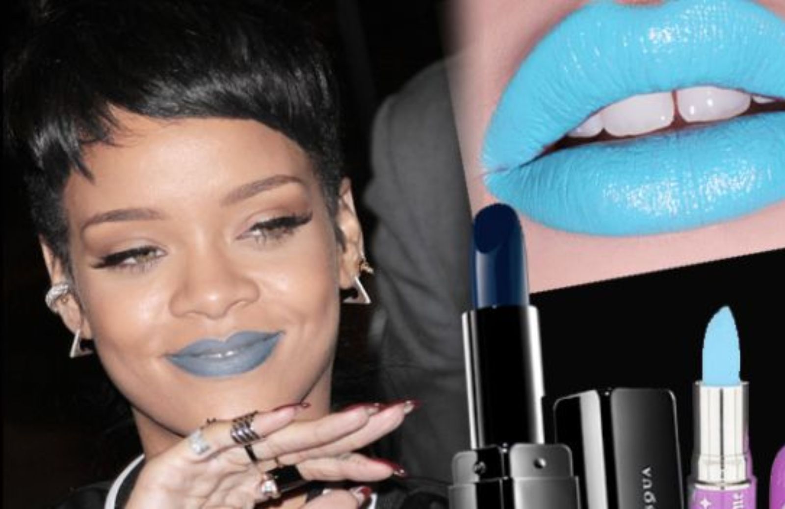 Come applicare il rossetto blu stile Rihanna