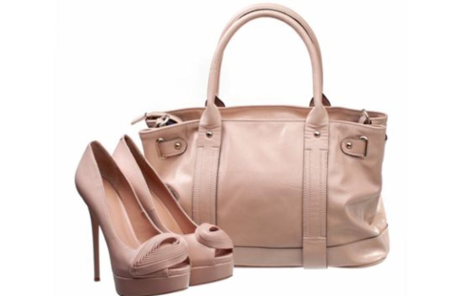 Scarpe e borsa rosa cipria online