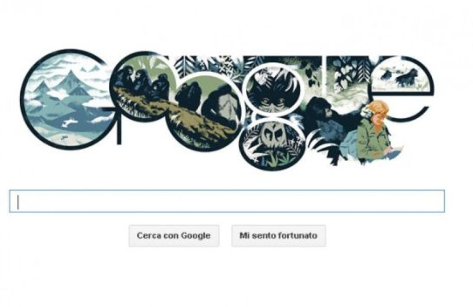 Il doodle di Google dedicato a Dian Fossey