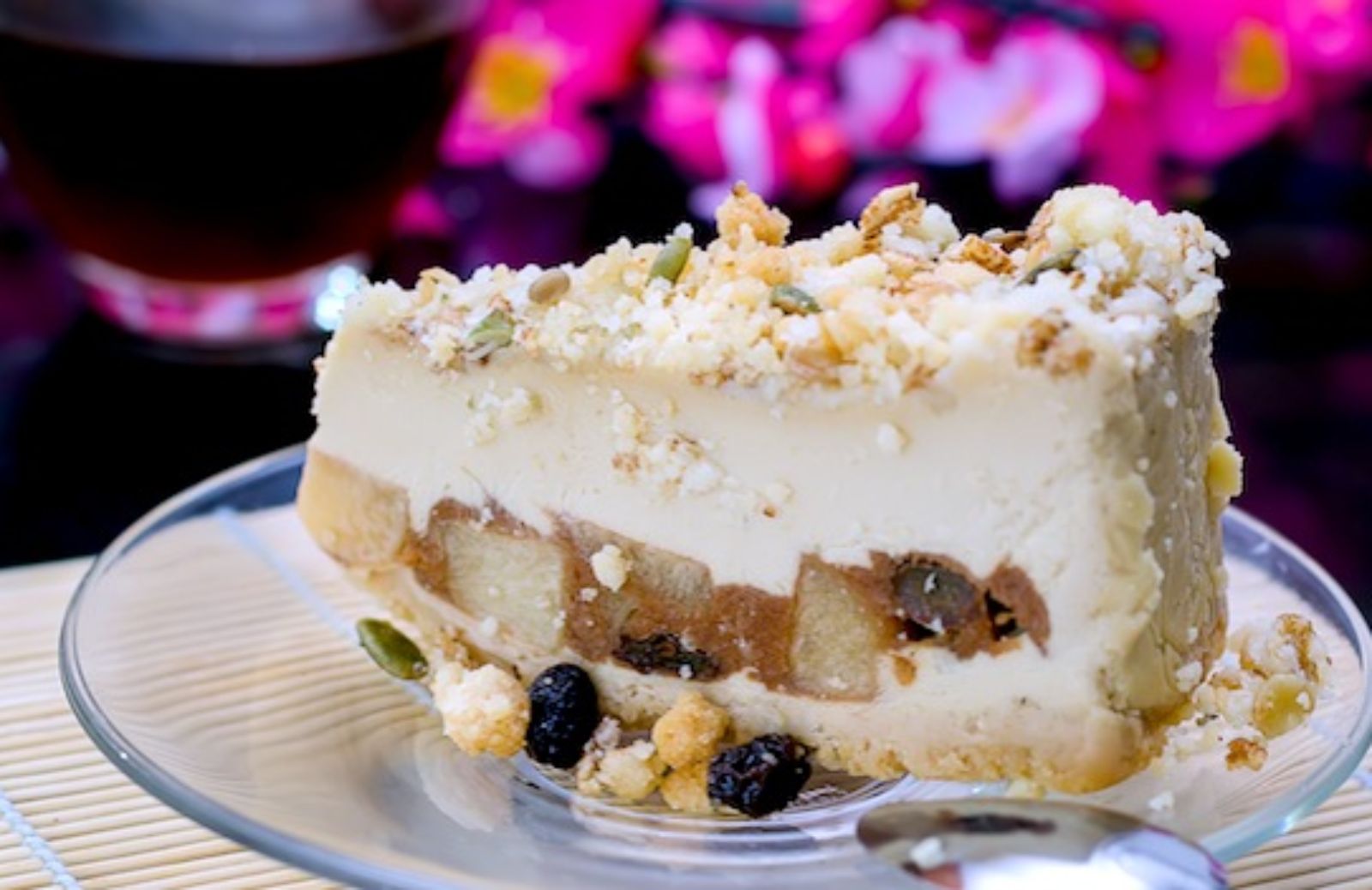 Come fare la cheesecake con castagne e pere