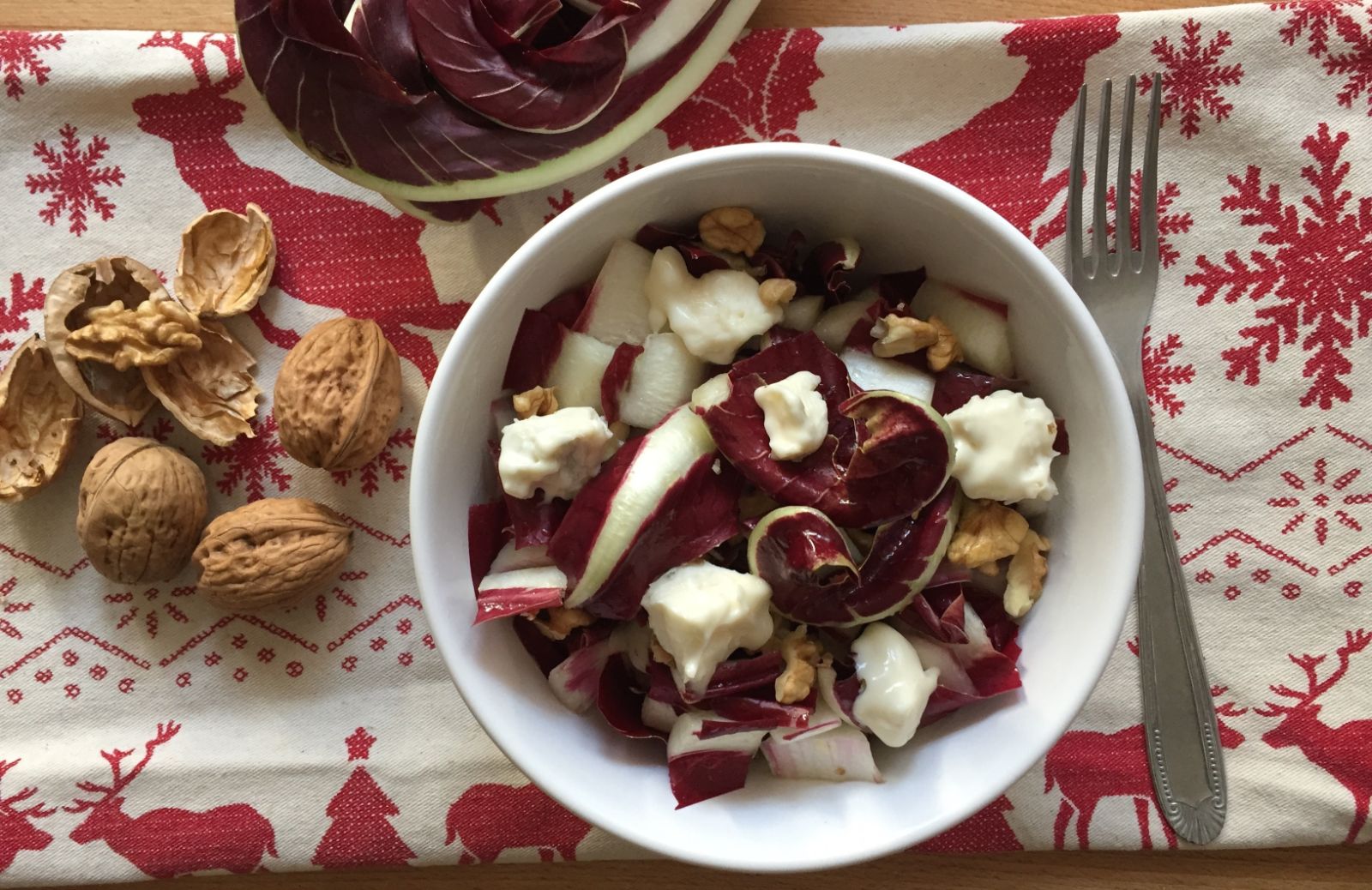 Insalata di radicchio tardivo, noci e Gorgonzola 