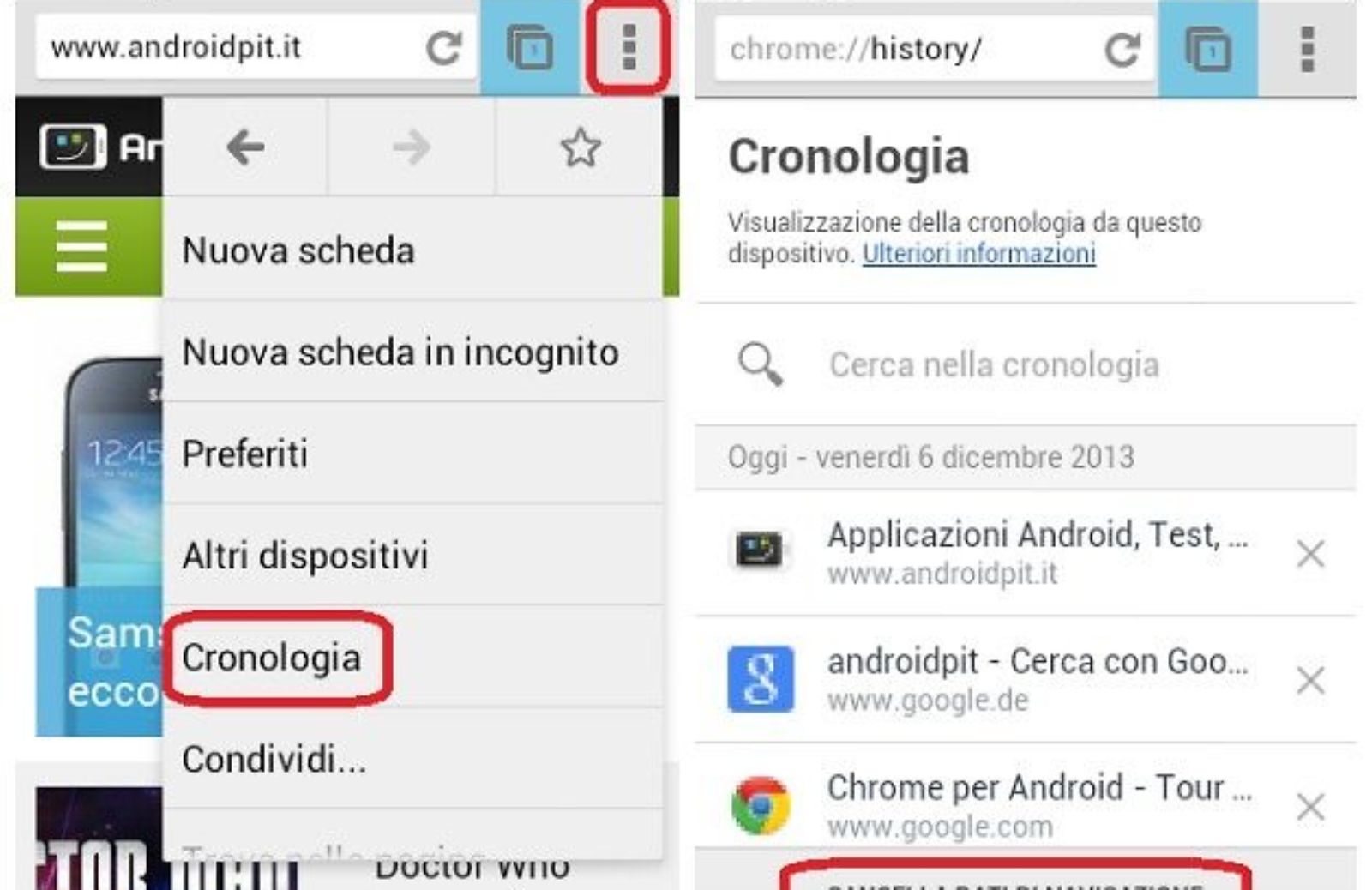 Come cancellare la cronologia di Google