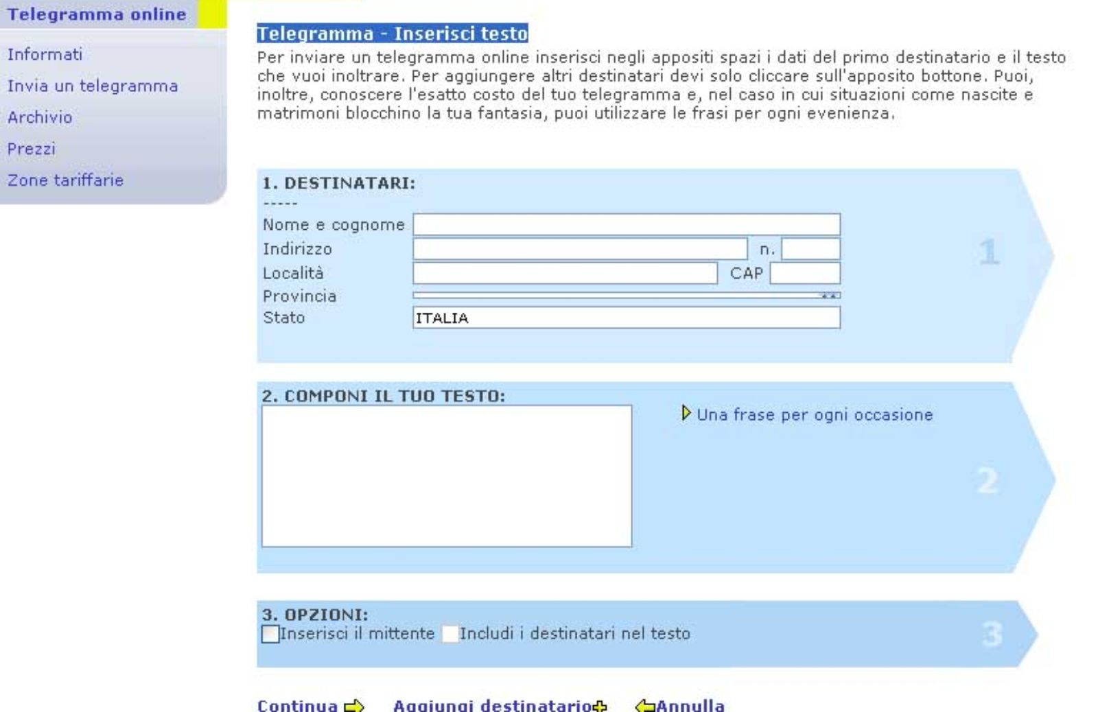 Come fare un telegramma online