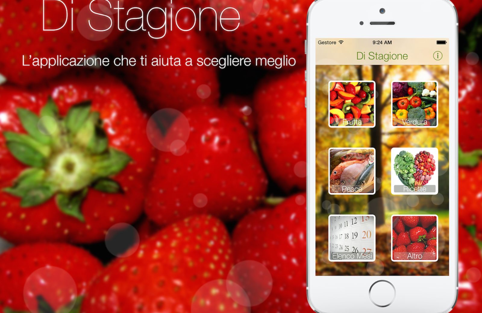 Con l'App per iPhone e iPad frutta, verdura e pesce sono Di Stagione