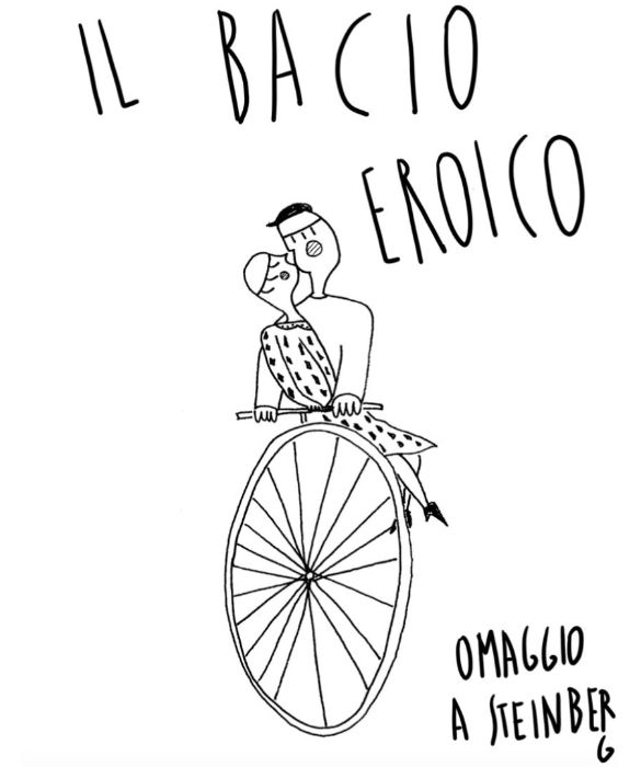 <p><em>“Il bacio è sempre un equilibrio instabile. Una bici in due su strade di campagna”.</em></p>
<p>L’incertezza, le gambe che tremano, rischiare. E se va male? Non importa. Un bacio per sentirsi un eroe.</p>
