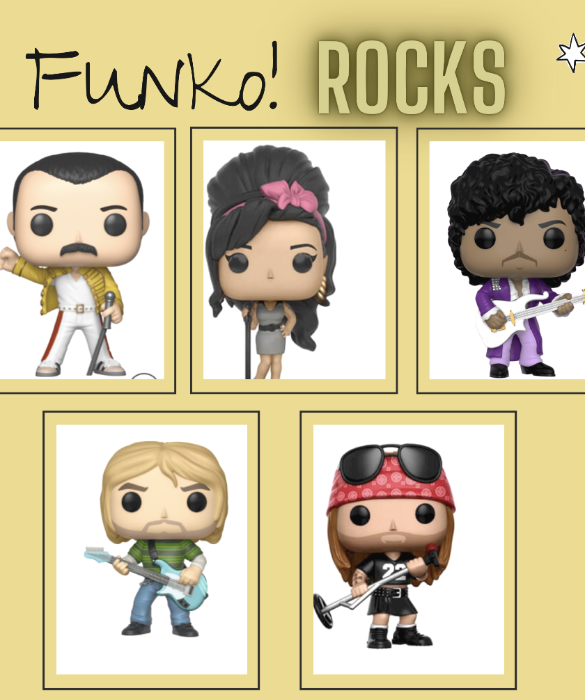 <p>I cantanti che hanno rivoluzionato il mondo, le rock band che hanno cambiato il modo di intendere la musica e i dischi, i performers che hanno incantato intere generazioni: Rocks è la linea di Funko Pop che rende omaggio alle voci più celebri e amate della storia. Freddie Mercury nella sua inconfondibile giacca giallo brillante in stile militare, Prince, sua Maestà Viola, Sir Elton John nei suoi occhiali oversize e il potente stile di Amy Winehouse. Queste sono soltanto alcune delle icone che Funko ha deciso di celebrare attraverso le sue vinyl figure. Più di recente sono stati inseriti nella linea anche gli artisti più amati del panorama contemporaneo, come Justin Bieber, Ed Sheeran e Post Malone.</p>
