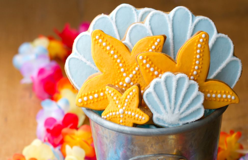 Creative Party K1894 - Set di 7 stampi per biscotti a forma di fiocco di neve, in acciaio stagnato, colore: Blu