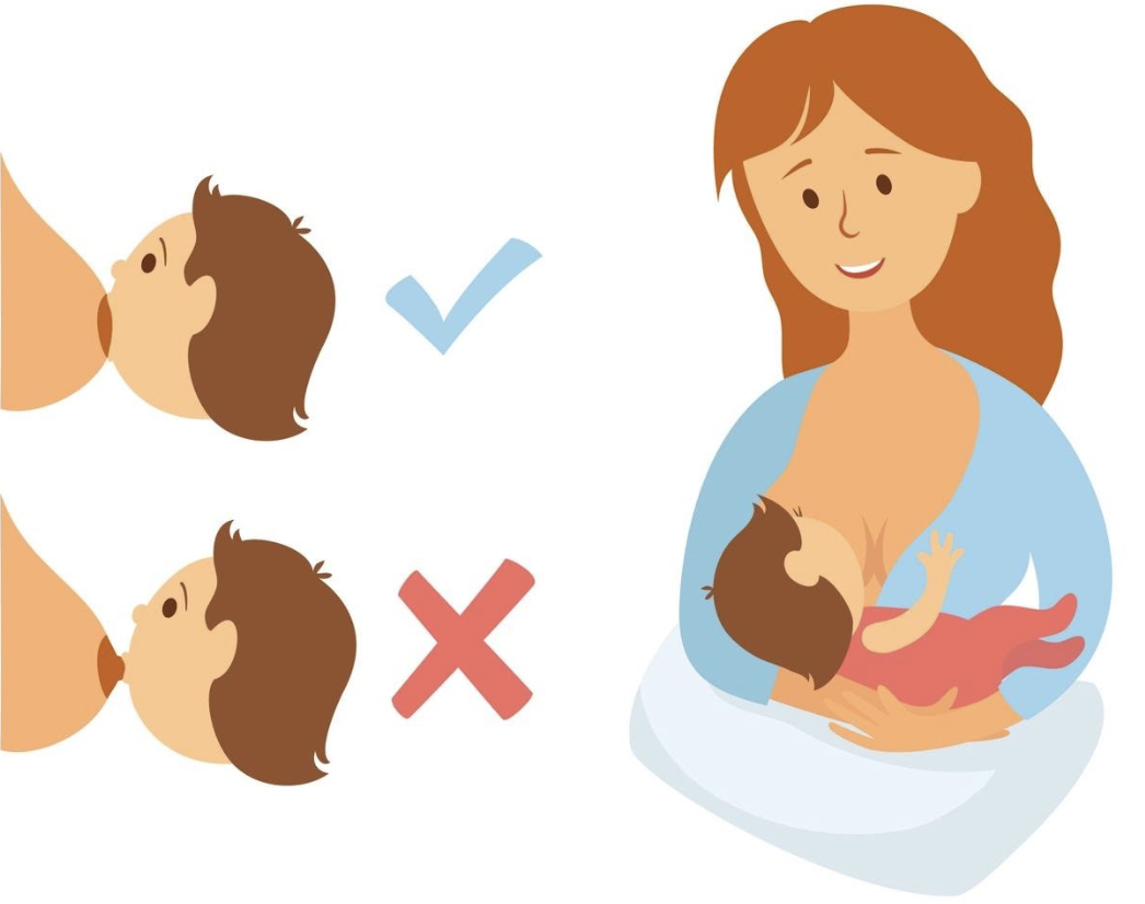 La corretta posizione per allattare al seno