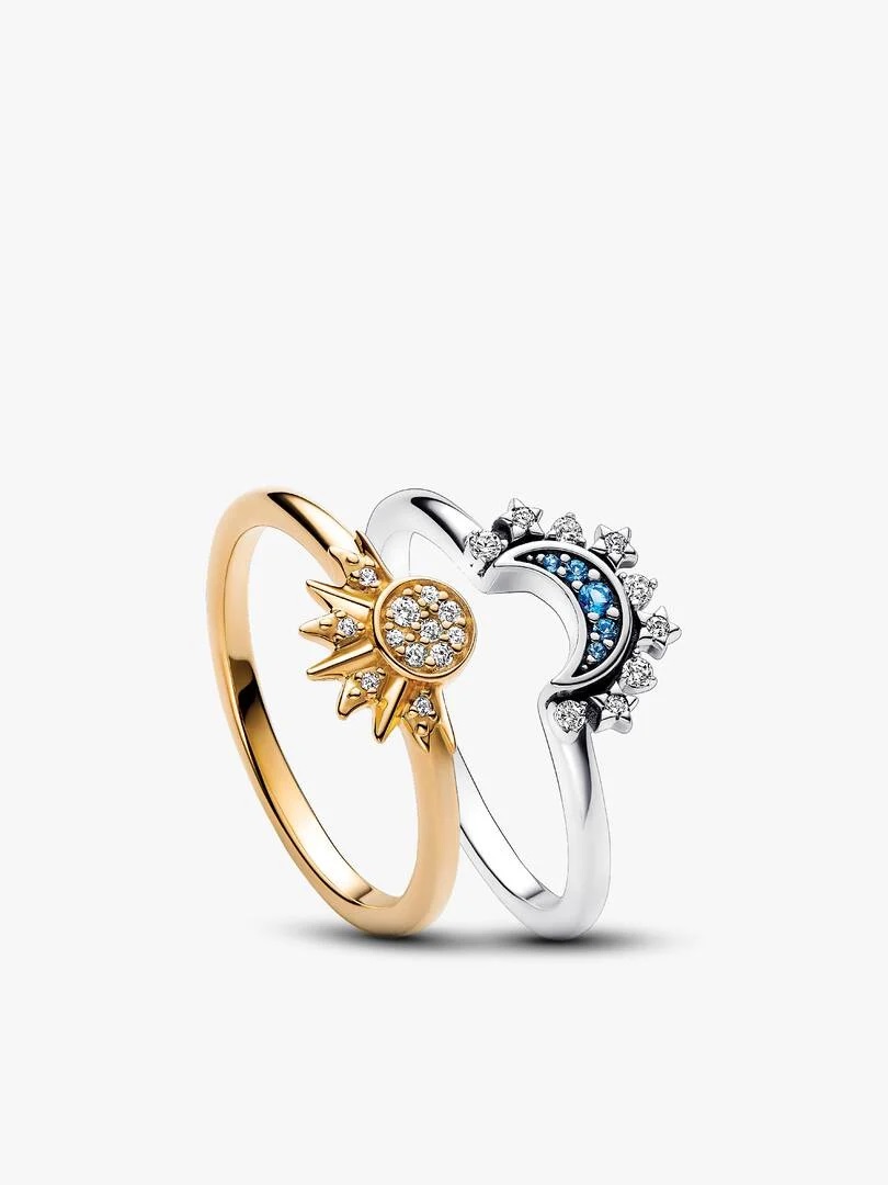 Anelli Pandora a forma di sole e luna
