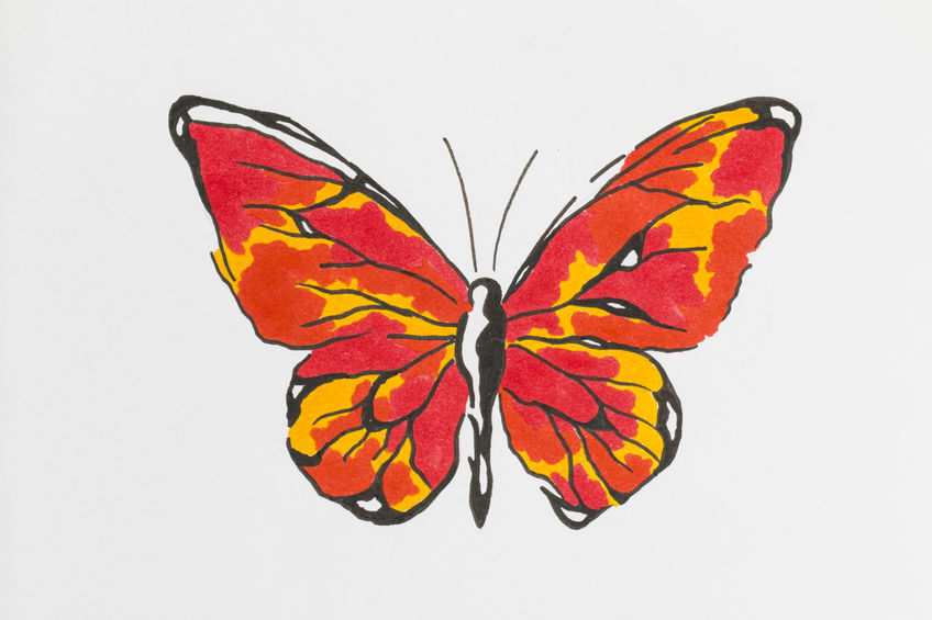 Il disegno di un tatuaggio farfalla