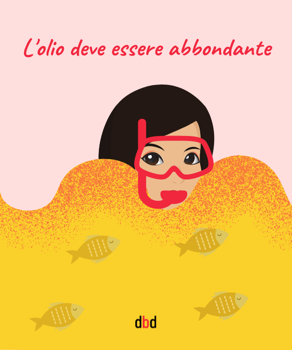 <p>L’<strong>olio</strong> deve essere <strong>abbondante</strong>. Non friggete in una pozzanghera d’olio, altrimenti anche in questo caso: spugnetta.</p>
