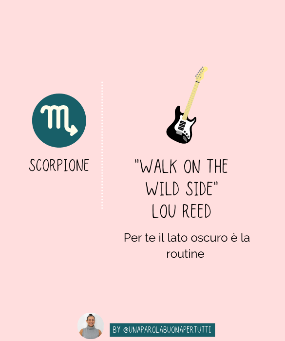 <p><em>Walk on the wild side</em> di <strong>Lou Reed</strong>, per te il <strong>lato oscuro</strong> è la routine.</p>
