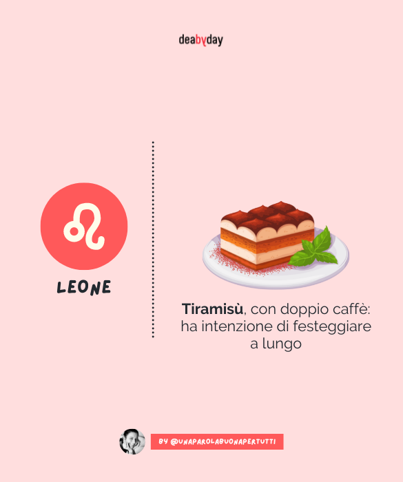 <p>Tiramisù, con doppio caffè: ha intenzione di festeggiare a lungo. </p>
