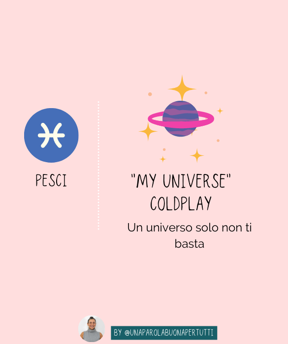 <p><em>My Universe</em> dei <strong>Coldplay</strong>, un universo solo non ti basta.</p>
