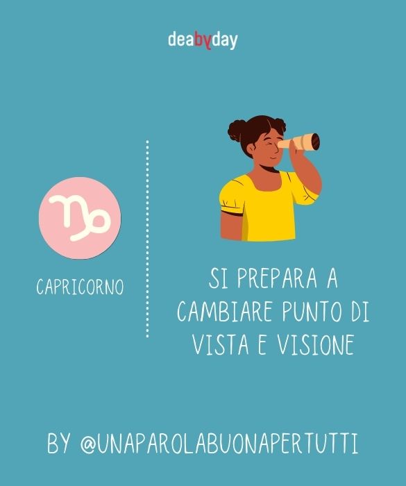 <p>Si prepara a cambiare punto di visione e anche visione.</p>
